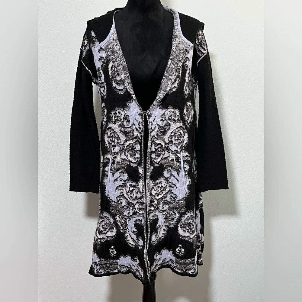 FREE PEOPLE After The Storm Long Knit Hooded Cardigan - M - Picture 4 of 9